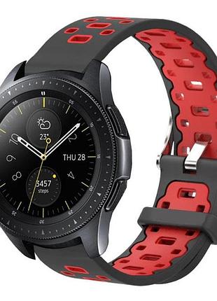 Спортивный ремешок primo perfor classic для часов samsung galaxy watch 42 mm (sm-r810) - black&red