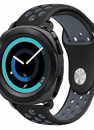 Спортивний ремінець primo perfor sport для годинника samsung sport gear sm-r600 - black&grey