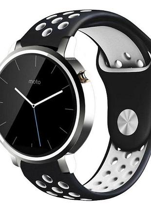 Спортивний ремінець primo perfor sport для годинника motorola moto 360 2nd gen (42 mm ) - black&white