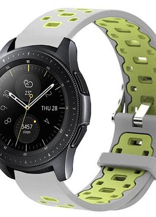 Спортивний ремінець primo perfor classic для годинника samsung galaxy watch 42 mm (sm-r810) - grey&green