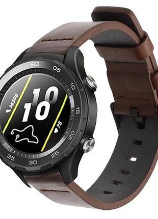 Шкіряний ремінець primo classic для годинника huawei watch 2 - coffee