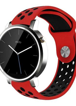 Спортивний ремінець primo perfor sport для годинника motorola moto 360 2nd gen (42 mm ) - red&black