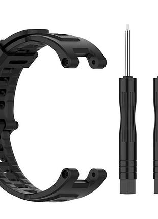Силіконовий ремінець primolux для смарт годинника xiaomi amazfit t-rex (a1918) / t-rex pro (a2013) - black
