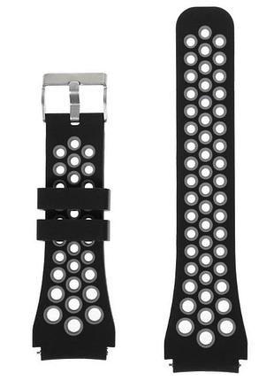 Спортивний ремінець з перфорацією для годинника xiaomi huami amazfit sportwatch 2 / amazfit stratos - black&grey