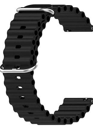 Ремінець силіконовий primolux ocean для годинника xiaomi amazfit bip u / amazfit bip s - black