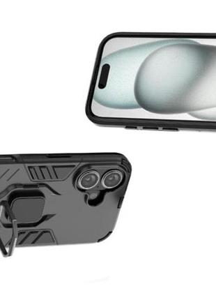 Чохол бампер primolux ring armor для apple iphone 16 - black 2