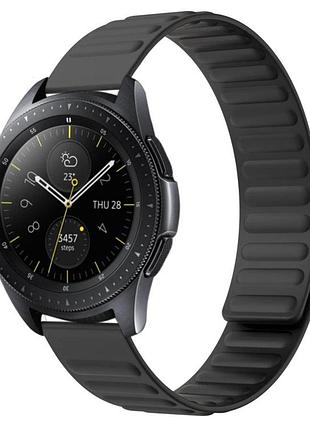 Силіконовий магнітний ремінець primolux magnet для годинника samsung galaxy watch 42 mm sm-r810 - black