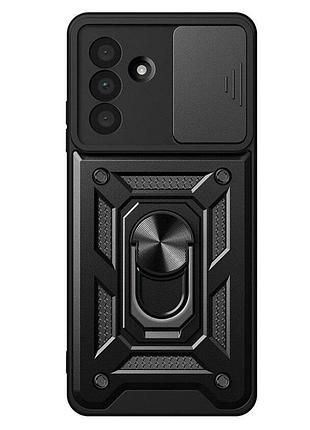 Чехол primo shockproof для samsung galaxy a36 5g (sm-a366) - противоударный, с подставкой и шторкой для камеры - black
