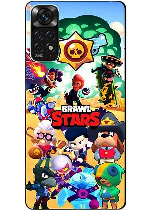 Силиконовый чехол бампер для xiaomi redmi note 11s / note 11 с картинкой бравл силовая лига нокаут леон ворон