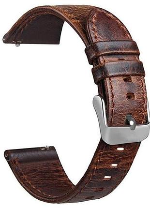 Шкіряний ремінець для годинника samsung galaxy watch 46 mm sm-r800 - dark brown