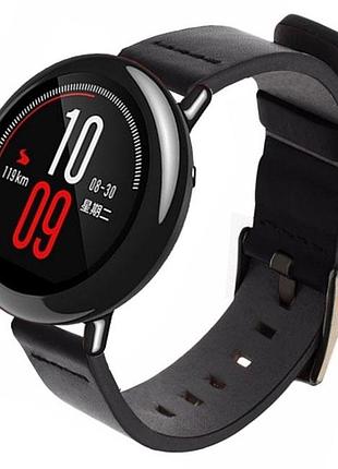 Кожаный ремешок primo classic для часов xiaomi huami amazfit sport - black