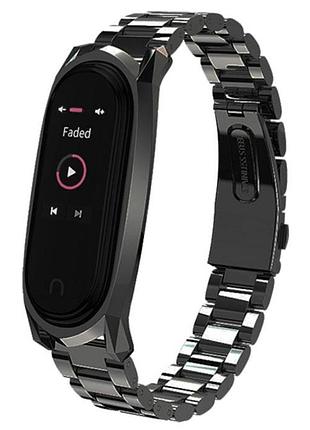 Металлический ремешок primo mijobs для фитнес-браслета xiaomi mi band 4 - black