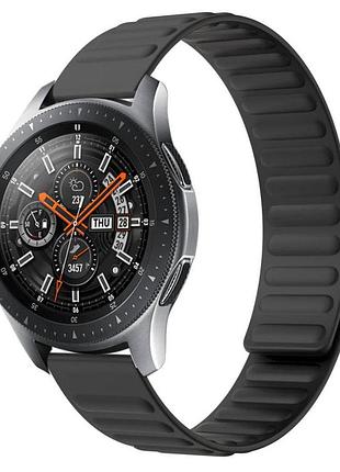 Силиконовый магнитный ремешок primolux magnet для часов samsung galaxy watch 46 mm sm-r800 - black