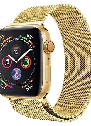Міланський сітчастий ремінець primo для apple watch 38mm / 40mm / 41mm - gold