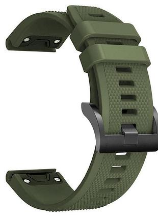 Силиконовый ремешок primo для часов garmin fenix 7x / fenix 7x pro / fenix 8 51mm - army green
