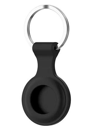 Силіконовий чохол брелок primo ss2 для мітки трекера apple airtag - black