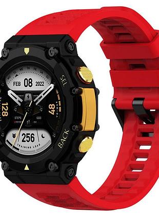 Силіконовий ремінець primolux для смарт годинника xiaomi amazfit t-rex 2 (a2169 / a2170) - red