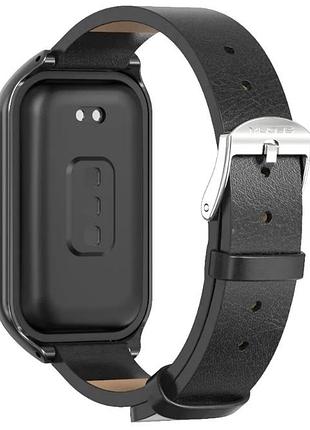 Шкіряний ремінець mijobs для фітнес браслета xiaomi redmi smart band 2 - black