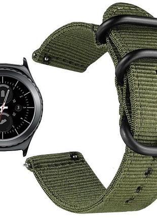Нейлоновий ремінець primo traveller для годинника samsung gear s2 classic sm-r732 / rm-735 - army green