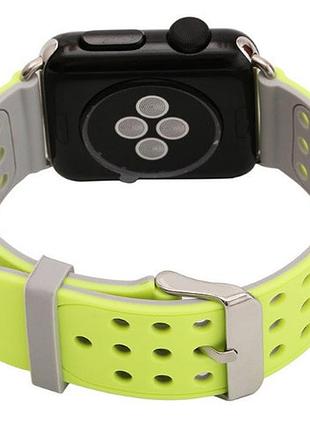 Подвійний ремінець з перфорацією primo для apple watch 38mm / 40mm / 41mm - grey&yellow