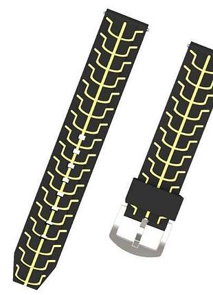 Силіконовий ремінець primo splint для годинника garmin vivoactive 4 - black-yellow
