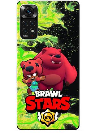 Силіконовий бампер чохол для xiaomi redmi note 11s / note 11 з героєм бравл нитка ведмедик