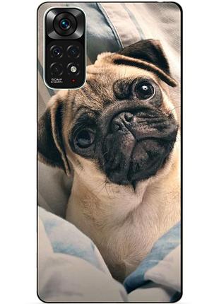 Силиконовый чехол бампер для xiaomi redmi note 11s / note 11 с рисунком фото мопс