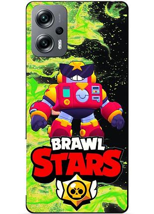 Силиконовый бампер чехол для xiaomi poco x4 gt с героем бравл силовая лига нокаут вольт