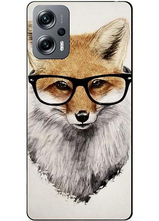 Силиконовый бампер чехол для xiaomi poco x4 gt с рисунком лиса