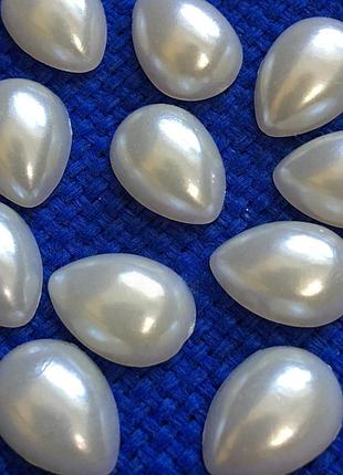 Напівперлина у формі краплі ivory (10 шт.) розмір на вибір 13х18мм