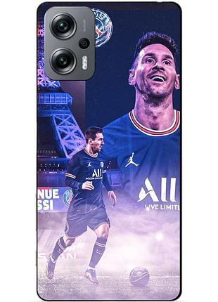 Силиконовый бампер чехол для xiaomi poco x4 gt с рисунком mecci psg