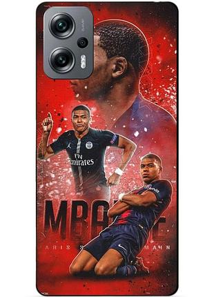 Силиконовый бампер чехол для xiaomi poco x4 gt с рисунком мбаппе псж