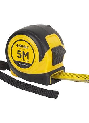 Рулетка прогумована compact двостороннє полотно/зачіп 5 м × 25 мм sigma (3814641)