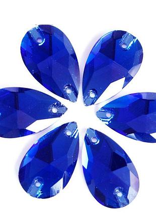 Пришивные капли sapphire (стекло)1шт (выберите размер) 11х18мм
