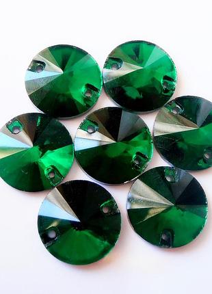Пришивные стразы стекло emerald (от 12-14мм) *1шт 14мм