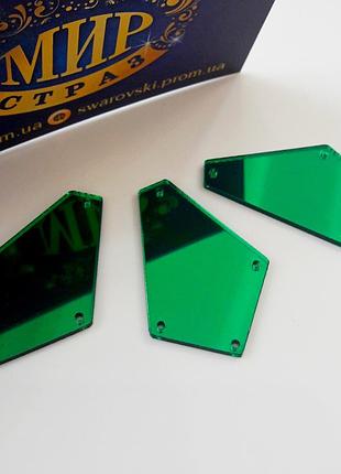 Зеркала пришивные, размер 28х42 мм, цвет emerald, 1шт