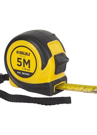 Рулетка гумова compact двостороннє полотно/зачеп 5 м × 19 мм sigma (3814631)
