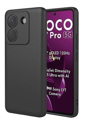 Чехол fiji full soft premium для poco m7 pro 5g противоударный бампер с микрофиброй black