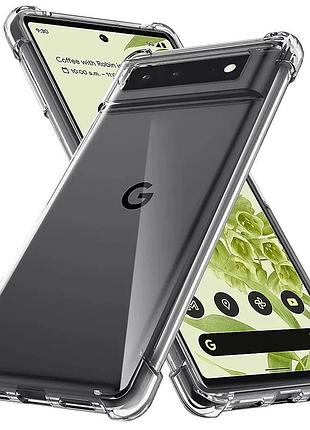 Чехол fiji proof для google pixel 6a прозрачный бампер с усиленными бортами transparent