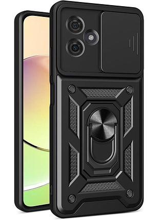 Чехол fiji camera defence для motorola g54 / g54 power бампер с защитой камеры и подставкой black