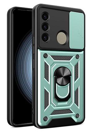 Чехол fiji camera defence для zte blade a53 бампер с защитой камеры и подставкой green