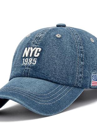 Бейсболка джинсовая nyc с флагом