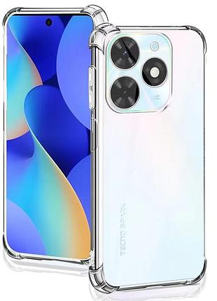 Чехол fiji proof для tecno spark 20c (bg7n) прозрачный бампер с усиленными бортами transparent