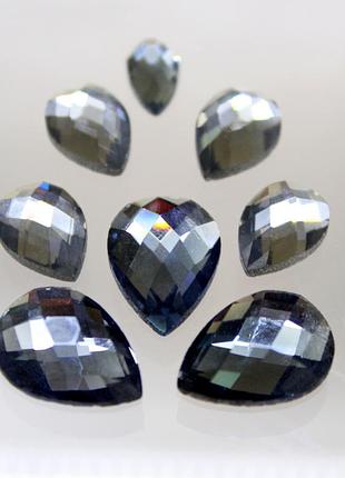 Стразы для инкрустации (стекло).7х12мм black diamond..цена за 1шт.