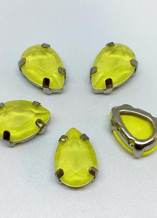 Cтразы в цапах капля candy citrine 7х10мм, 1шт