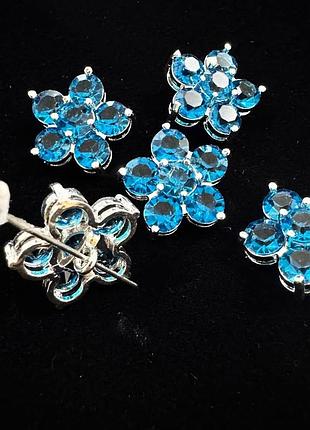 Пуговица с стразами цвета blue zircon (18 мм)