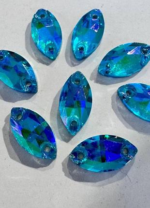 Пришивные лодочки, aqua ab, 6x12мм, 1шт