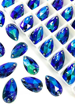 Пришивные капли 11x18(синтетич.стекло).цвет blue zircon ab *1шт