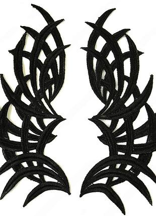 Кружевной фрагмент 23х10см, цвет black, 1 пара