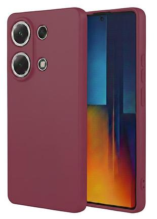 Чехол fiji full soft premium для xiaomi redmi note 14s противоударный бампер с микрофиброй bordo
